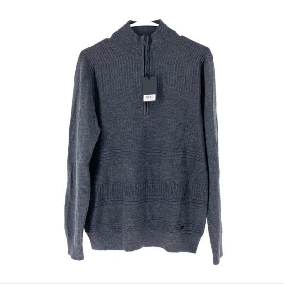 Porsche Design Men's Merino Wool Mock Neck Half Zip Sweater - M - Picture 9 of 10